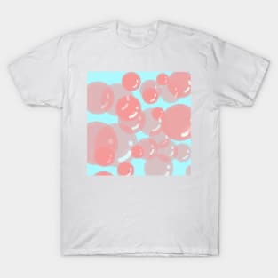 Pink Bubbles // Blue T-Shirt